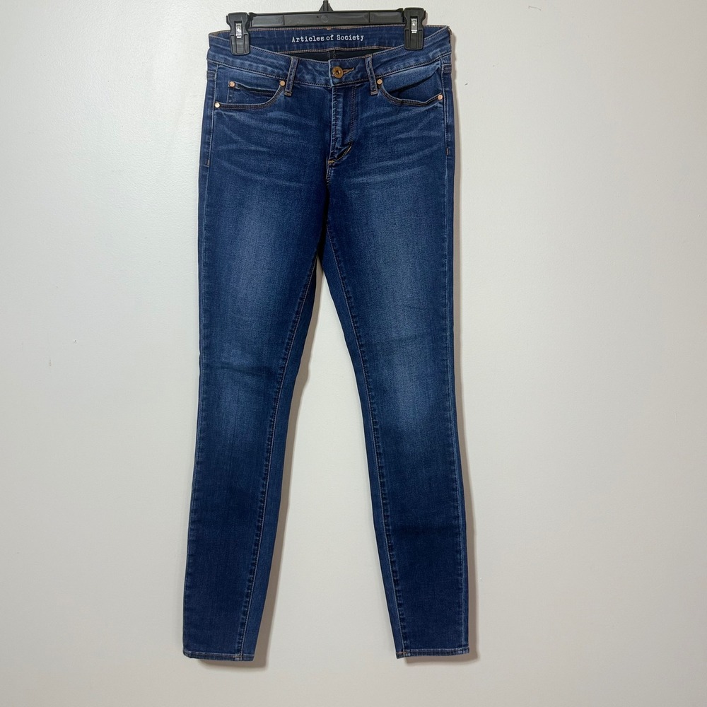 Articles of Society Mya Skinny Jeans Womens 27 Wilshire Medium Wash Stretch